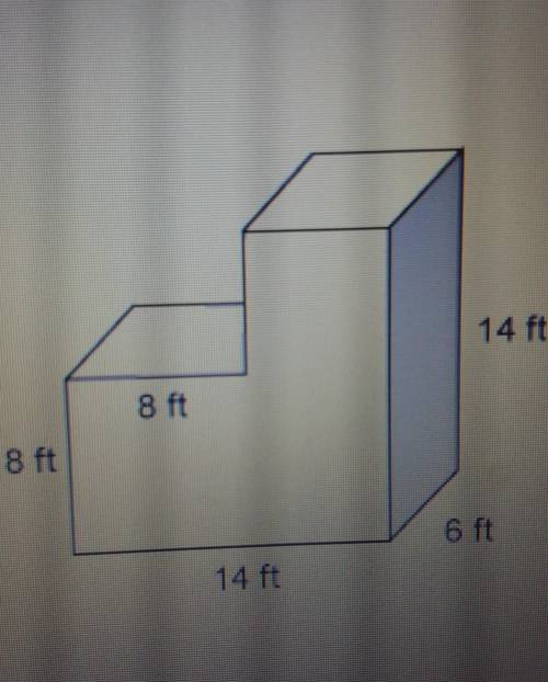 What is the surface area of the figure?a. 428ftb. 560ftc. 632ftd. 888f5