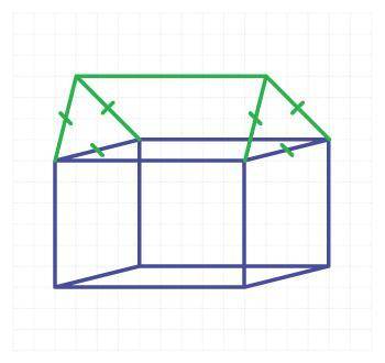 1. The prism-shaped roof has equilateral triangular bases. Create an equation that models the height