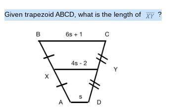 Given trapezoid ABCD, what is the length of ?