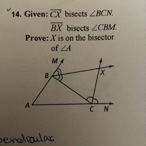How do I prove that X is on the bisector of angle A?