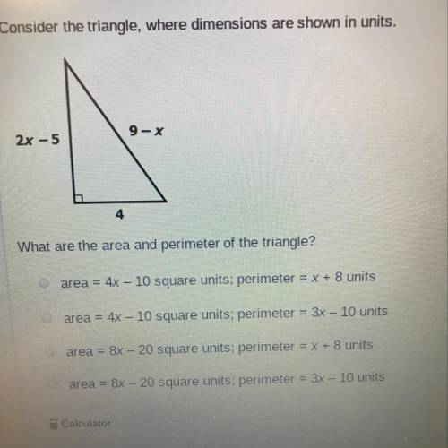 What are the are and perimeter of the triangle?