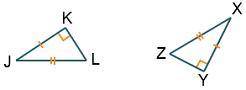 Make a conjecture about the diagram below. Do you think you can conclude that △JKL ≅ △XYZ? Explain y