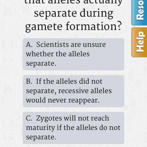 How do we know that alleles actually separate during gamete formation?  *please see pictures