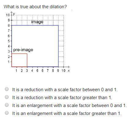 PLZ HELP WILL GIVE BRAINLIEAST FOR BEST ANSWER What is true about the dilation? (image below)