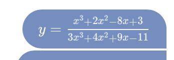 Why is the horizontal asymptote of the following problem y=1/3?
