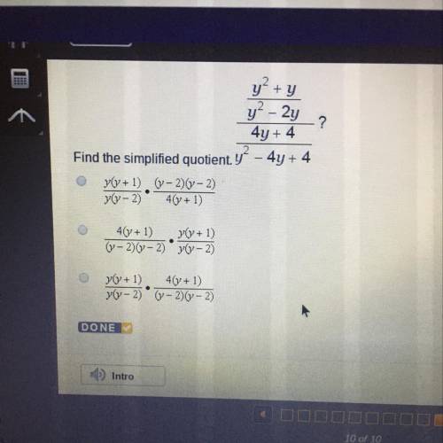 Find the simplified quotient. Y2-4y+4