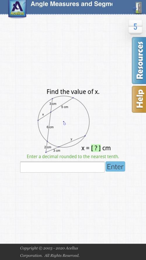 Find the value of x. Enter a decimal rounded to the nearest tenth.
