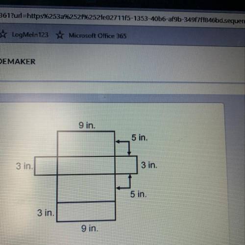 The figure is the net for a rectangular prism what is the surface area of the rectangular prism repr