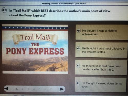 In Trail Mail which best describes the authors main point of view about the pony express