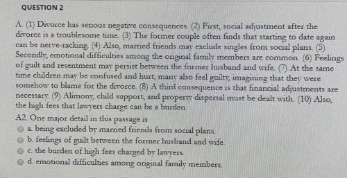 Please help I’ll mark as brainliest if correct.  One major detail in this passage is A. Being exclud