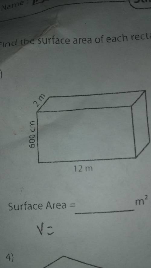 Please help me find the surface area of this rectangular prism (around the world 2x)