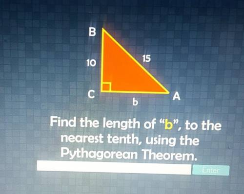 Find the length of B to the nearest tenth using the Pythagorean theorem.