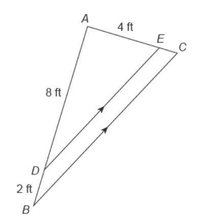46 POINTS PLZ I NEED HELP NOW In the image below, DE∥BC. Find the measure of EC. Set up a prop