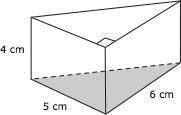 Evelyn cut a wedge of cheese into the shape of a triangular prism-like the one shown below. The shad