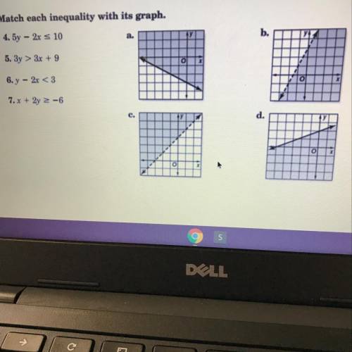 Match each inequality with its graph ?