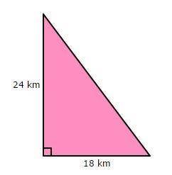 Please help 5 points and brainliest What is the area of the triangle? A) 216 km2  B) 324 km2  C) 432