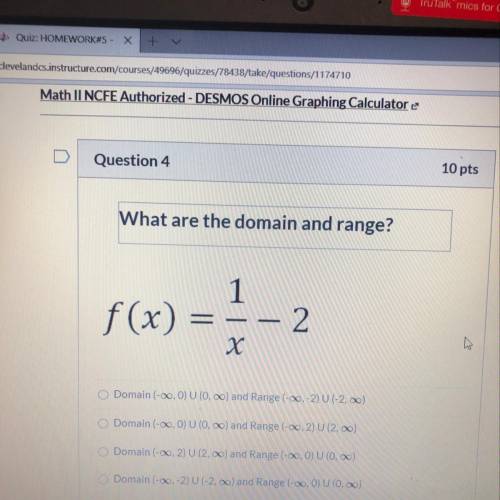 *I have less then a hr* I need to know the Domain and range
