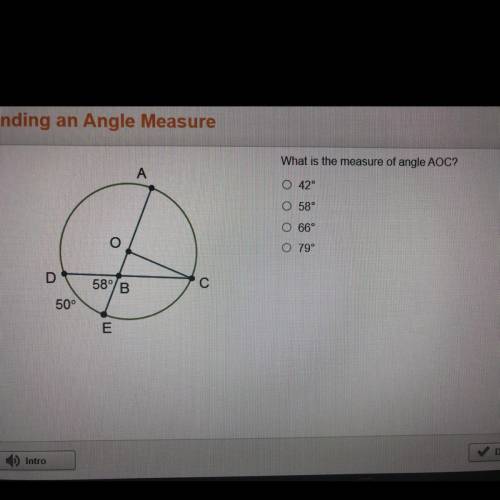 What is the measure of angle aoc