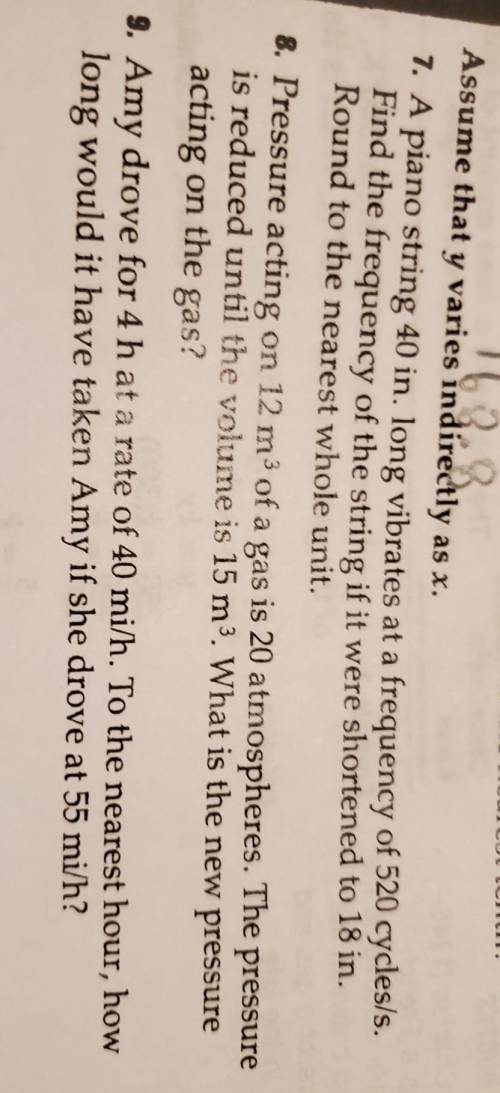Please help with questions 7. 8. and 9.