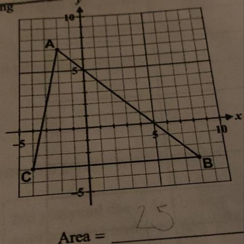 What is the area of the triangle? (: