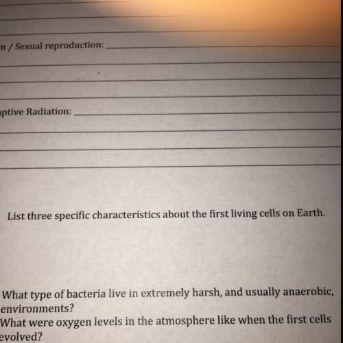 List three specific characteristics about the living cells on earth