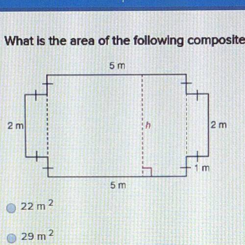 What is the area of the following composite figure ? All angles are right angles.  a.) 22m squared b