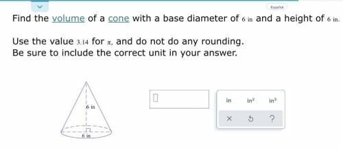 Help with finding the volume of the cone pictured