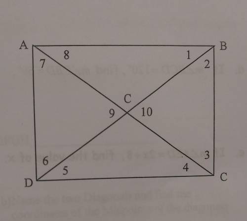 Use rectangle ABCD and the given information to solve each problem.Given: m<9= 80°Find:m<6____