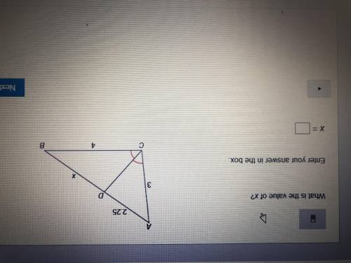 Math quiz help what is the value of x