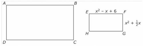 The perimeter of rectangle ABCD is four times greater than the perimeter of rectangle EFGH. What is