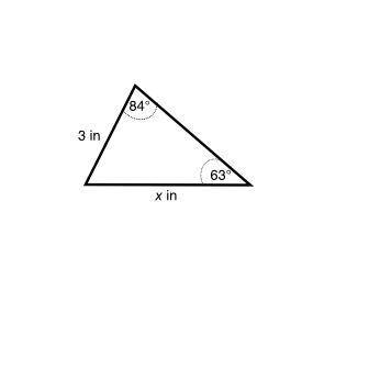 Four sketches of triangles with measurements are shown. Which sketch does NOT provide enough informa