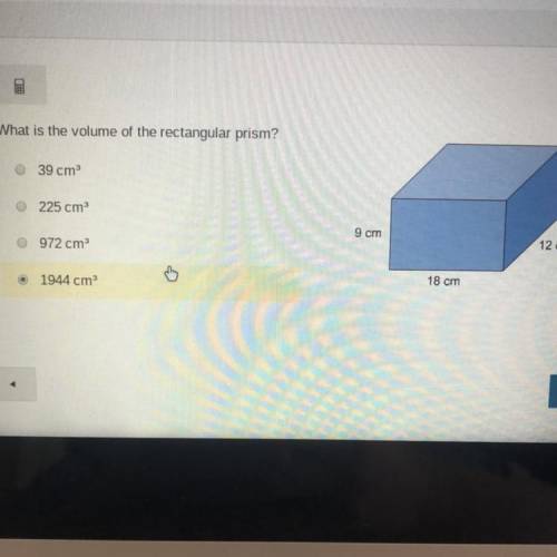 What is the volume of the rectangular prism 9 cm 18 cm 12cm. HELPP
