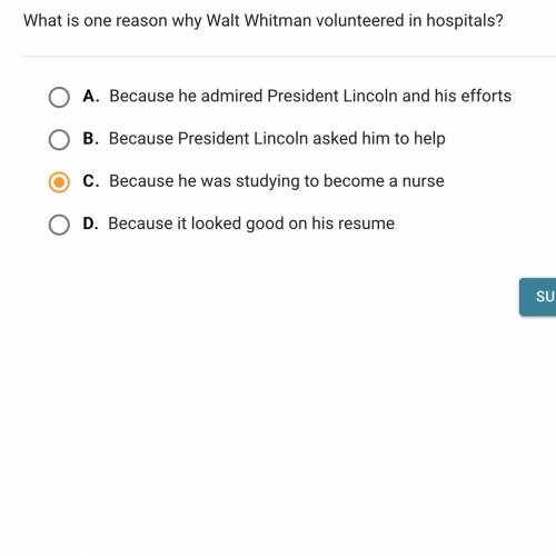 What is one reason why Walt Whitman volunteered in hospitals