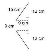 What is the area of this figure? Drag and drop the appropriate number into the box. A = cm²