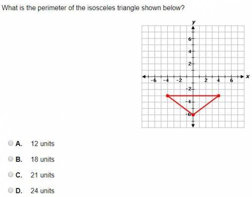 What is the perimeter of the isosceles triangle shown below?