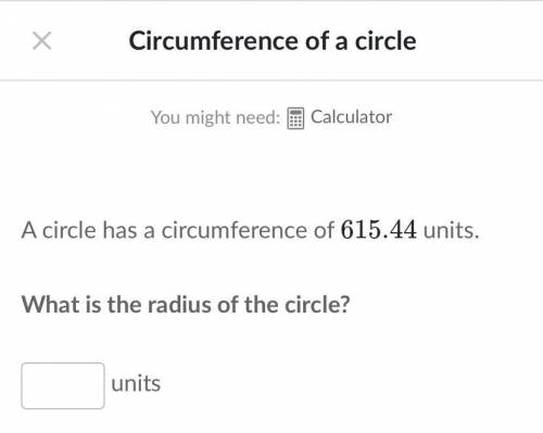 Help what is the radius of the circle