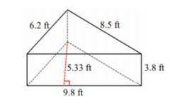 Find the total surface are of the triangular prism to the nearest tenth.Question 3 options:135.5 ft^
