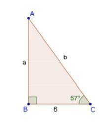With the Triangle ABC, what is the length of side b to two decimal places, and what is the length of