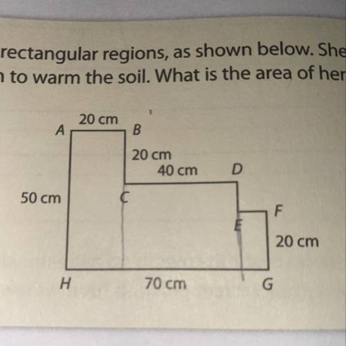 What is the area of the middle rectangle  Please help me