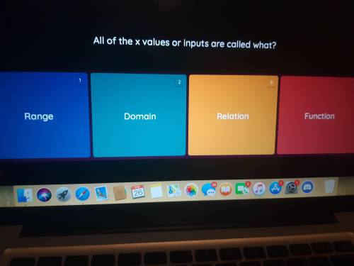 All of the x values or inputs are called what?