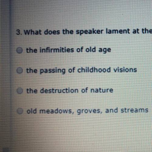 What does the speaker lament at the end of the first stanza of