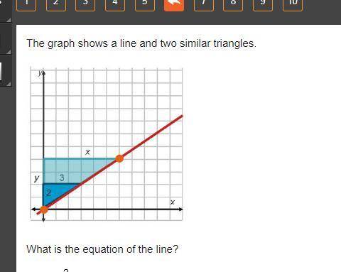 Plz help (Will give brainliest for the best answer!!) The graph shows a line and two similar triangl