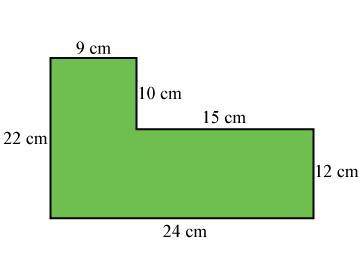 What is the area of the shape shown? 92 square centimeters 378 square centimeters 486 square centime
