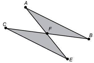 In the figure, AB is parallel to CE. Point F is the midpoint of AE and BCIs m∠AFB = m∠CFE? Explain.