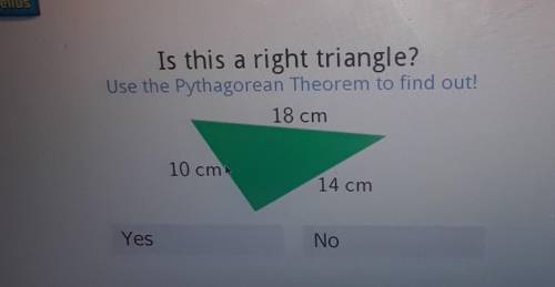 Is this a right triangle?Use the Pythagorean Theorem to find out! [picture above]