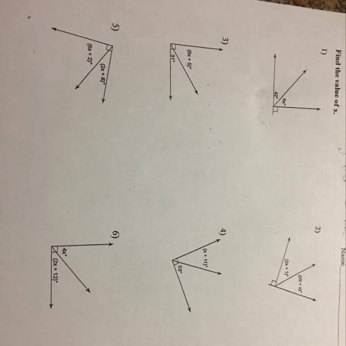 Find the value of x. In photo Please help and thank you so much