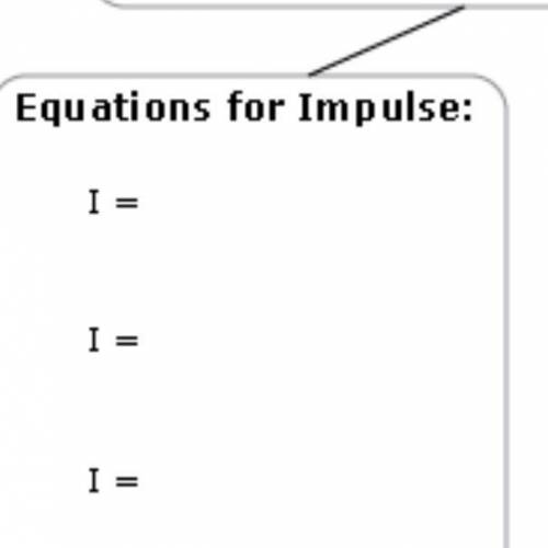 Equations of impulse? they all have to start with i= and there has to be three