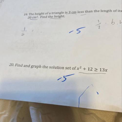Can someone help me with number 20 the answer is x < 1 and x > 12 but can someone explain how