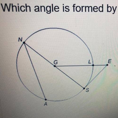 Which angle is formed by a secant and tangent line? ANG GSE EGS NGL