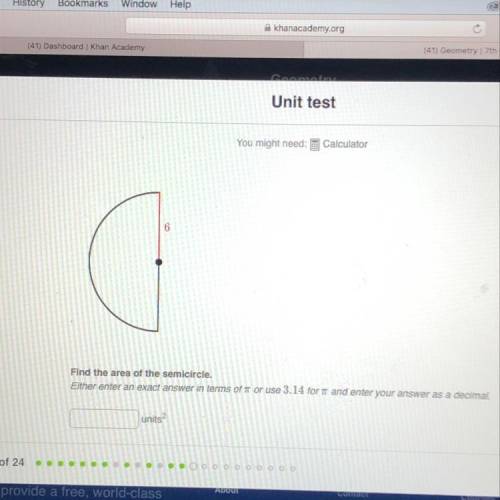 What is the area of the semi circle??